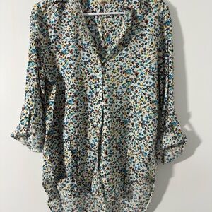 Jane and Delancey Multicolor Floral Button Down Shirt